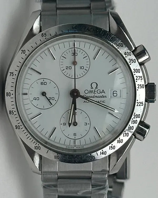 Omega Speedmaster Date "Japan" 39MM White Dial Aftermarket Steel Bracelet (3511.20.00)