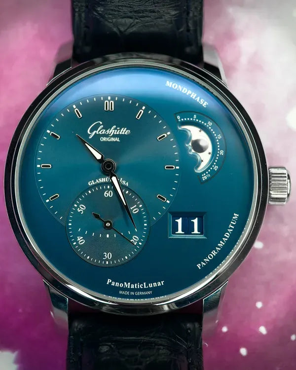 2025 Glashütte Original PanoMaticLunar 40MM Blue Dial Leather Strap (1-90-02-46-32-61)