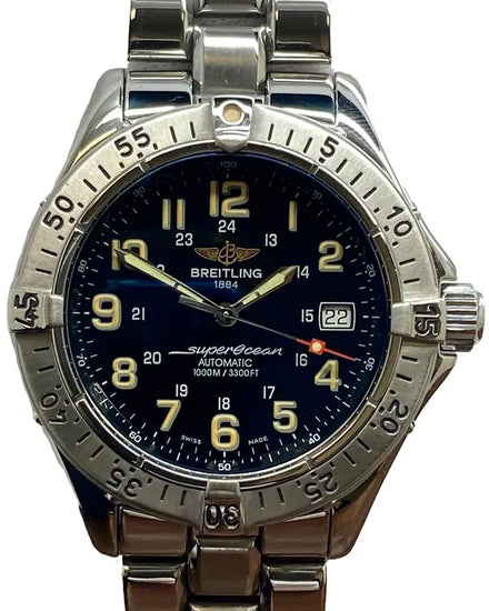 Breitling Superocean 41MM Black Dial Steel Bracelet (A17040)