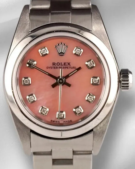Rolex Oyster Perpetual 24MM Mother Of Pearl Dial Oyster Bracelet (67180)