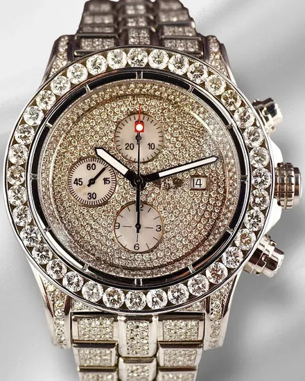 Breitling Super Avenger 48MM Aftermarket Diamonds Dial Steel Bracelet (A13370)