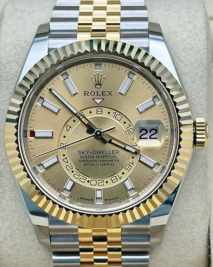 2025 Rolex Sky-Dweller 42MM Champagne Dial Two-Tone Jubilee Bracelet (336933)