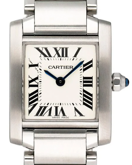 Cartier Tank Française de Cartier 20MM Quartz White Dial Steel Bracelet (W51008Q3)