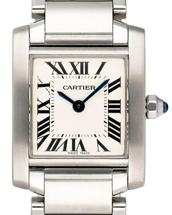 Cartier Tank Française de Cartier 20MM Quartz White Dial Steel Bracelet (W51008Q3)
