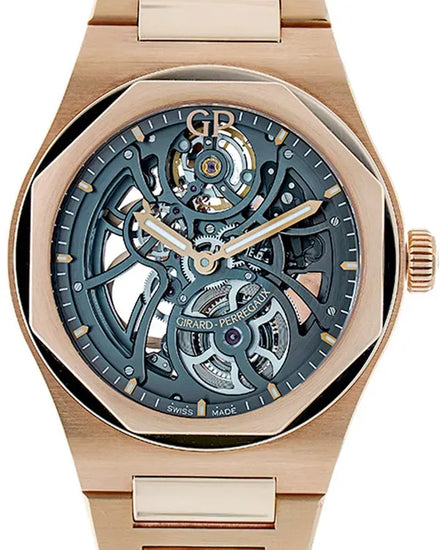 Girard Perregaux Laureato 42MM Skeleton Dial Rose Gold Bracelet (81015-52-002-52A)