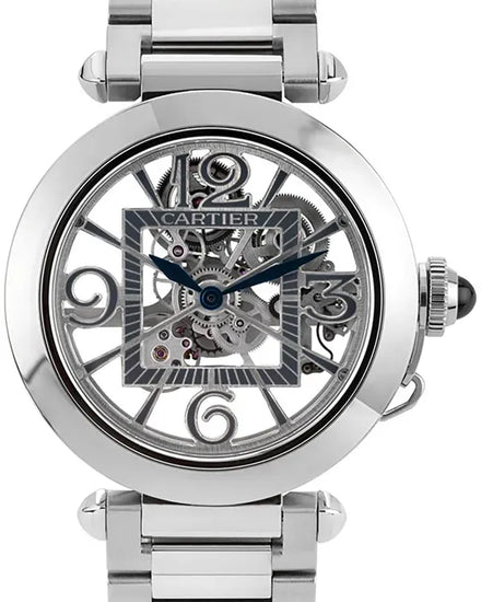 2020 Cartier Pasha De Cartier 41MM Skeleton Dial Steel Bracelet (WHPA0007)