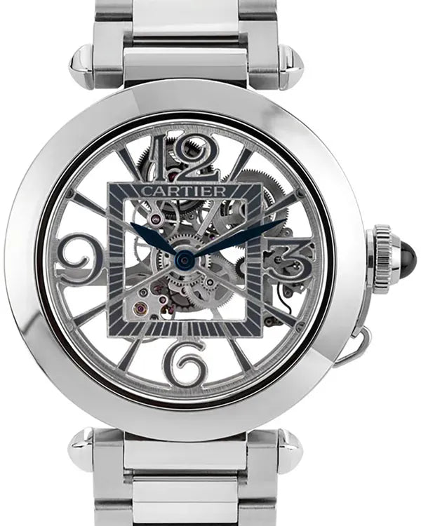 2020 Cartier Pasha De Cartier 41MM Skeleton Dial Steel Bracelet (WHPA0007)