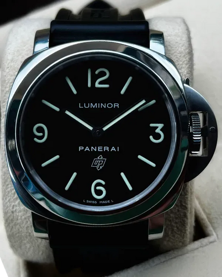 Panerai Luminor Base Logo 44MM Black Dial Rubber Strap (PAM00000)