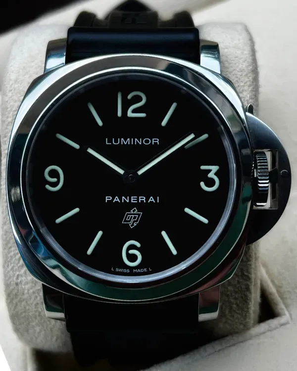 Panerai Luminor Base Logo 44MM Black Dial Rubber Strap (PAM00000)