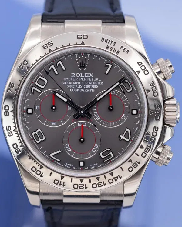 2012 Rolex Cosmograph Daytona 40MM Slate Dial Leather Strap (116519)