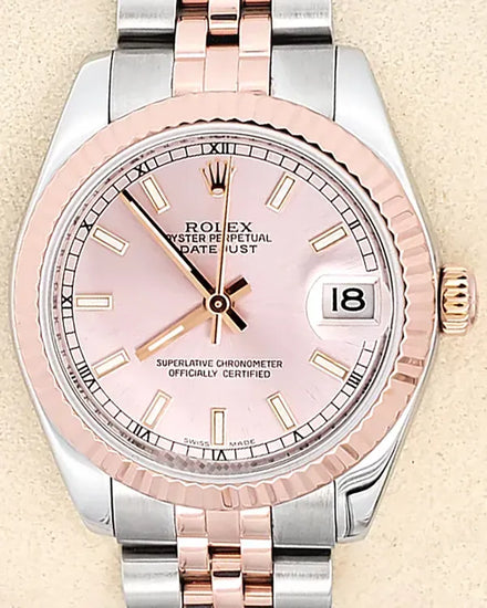 2007 Rolex Datejust 31MM Pink Dial Two-Tone Super Jubilee Bracelet (178271)