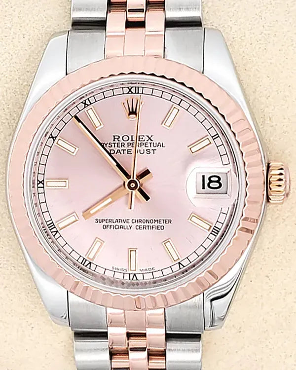 2007 Rolex Datejust 31MM Pink Dial Two-Tone Super Jubilee Bracelet (178271)
