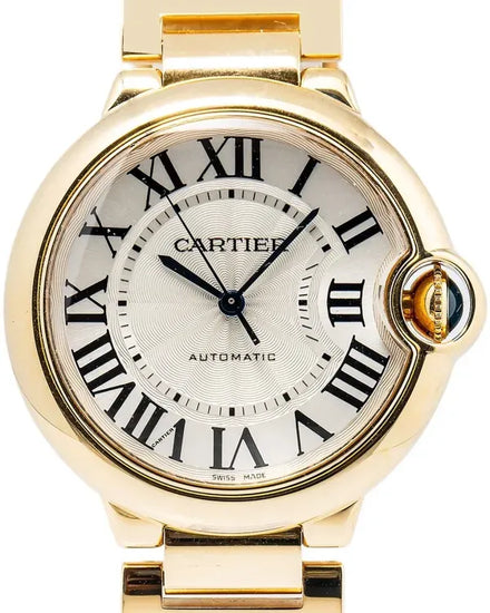 Cartier Ballon Bleu 36MM Silver Dial Yellow Gold Bracelet (W6900322)