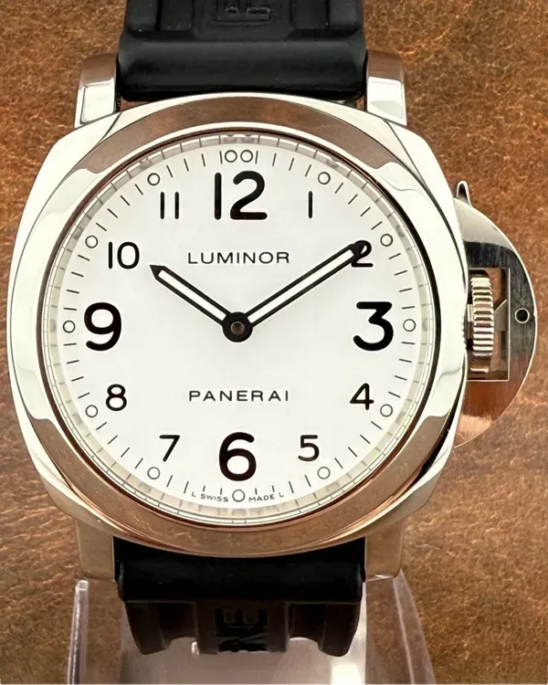 2008 Panerai Luminor Base 44MM White Dial Rubber Strap (PAM00114)