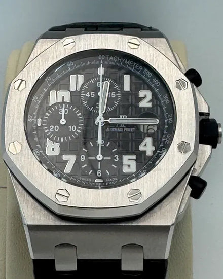2007 Audemars Piguet Royal Oak Offshore Chronograph 42MM Black Dial Leather Strap (26020ST.OO.D001IN.01.A)