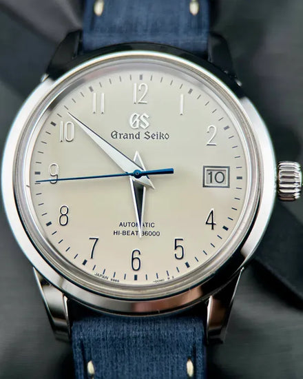 2018 Grand Seiko Hi-Beat 39.5MM Cream Dial Aftermarket Leather Strap (SBGH213)
