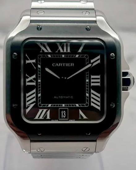Cartier Santos De Cartier 39.8MM Grey Dial Steel Bracelet (WSSA0037)