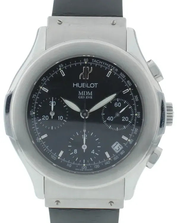 Hublot Classic MDM Chronograph 40MM Black Dial Rubber Strap (1810.1101)