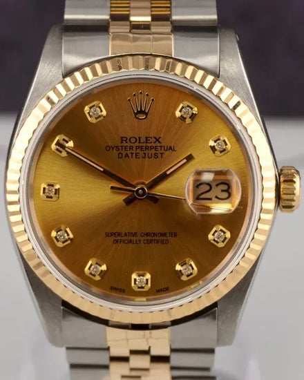 Rolex Datejust 36MM Aftermarket Champagne Dial Aftermarket Two-Tone Bracelet (16013)