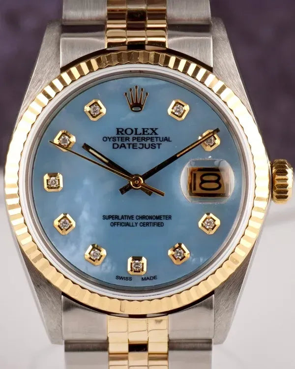 Rolex Datejust 36MM Aftermarket Mother of Pearl Dial Aftermarket Two-Tone Jubilee Bracelet (16013)