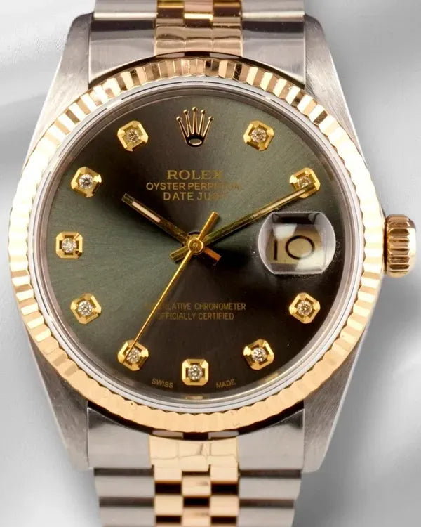 Rolex Datejust 36MM Aftermarket Blue Dial Aftermarket Two-Tone Jubilee Bracelet (16013)