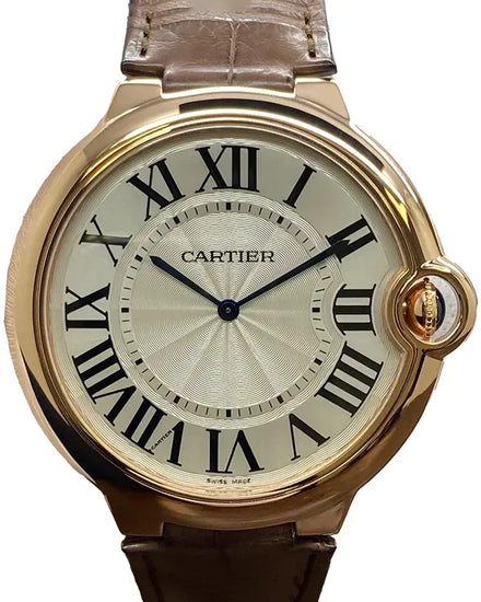 Cartier Ballon Bleu 46MM Silver Dial Leather Strap (W6920054)