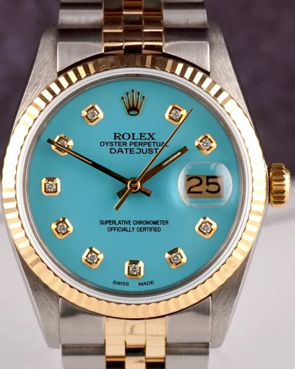 Rolex Datejust 36MM Aftermarket Baby Blue Dial Two-Tone Jubilee Bracelet (16013)