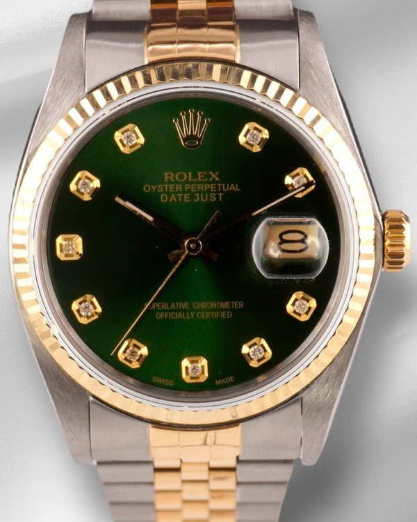 Rolex Datejust 36MM Aftermarket Green Dial Two-Tone Jubilee Bracelet (16013)