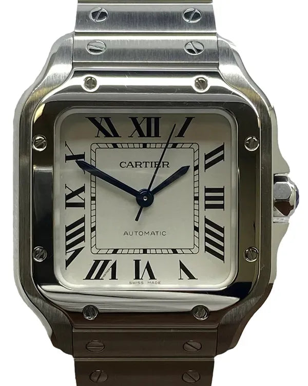 Cartier Santos De Cartier 35MM Silver Dial Steel Bracelet (WSSA0029)
