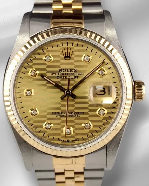Rolex Datejust 36MM Aftermarket Champagne "Fluted Motif" Dial Two-Tone Jubilee Bracelet (16013)