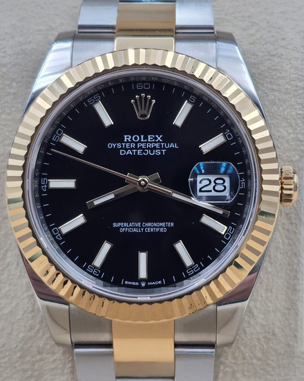 2023 Rolex Datejust 41MM Black Dial Two-Tone Oyster Bracelet (126333)