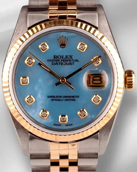 Rolex Datejust 36MM Aftermarket Mother of Pearl Dial Two-Tone Jubilee Bracelet (16013)