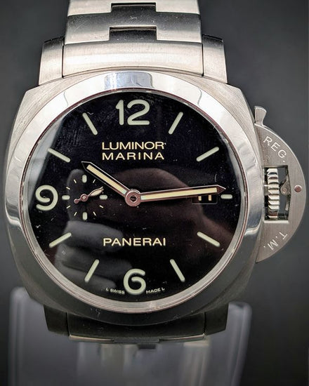 2013 Panerai Luminor Marina 1950 3 Days 44MM Black Dial Steel Bracelet (PAM00328)