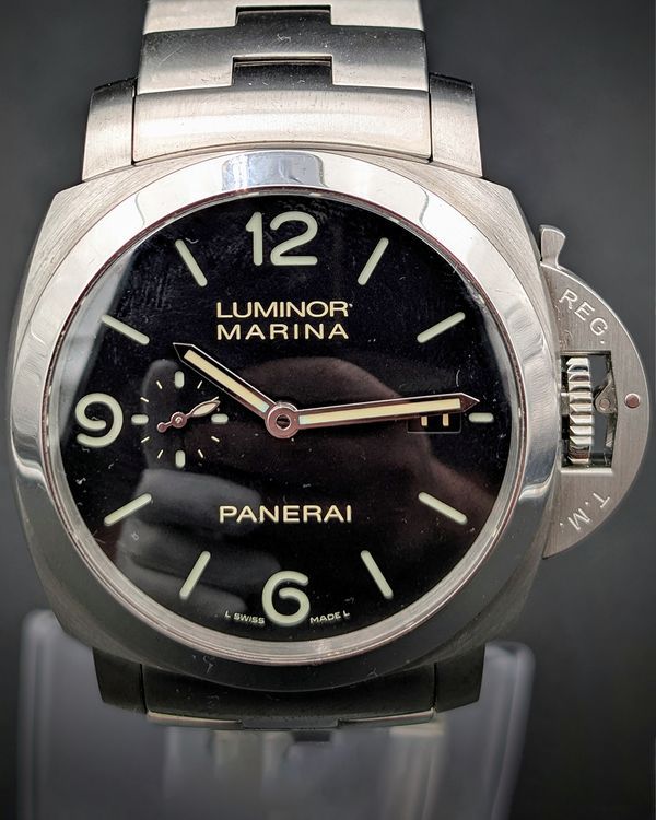 2013 Panerai Luminor Marina 1950 3 Days 44MM Black Dial Steel Bracelet (PAM00328)