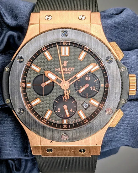 2013 Hublot Big Bang Chronograph 44MM Carbon Fiber Dial Rubber Strap (301.PM.1780.RX)