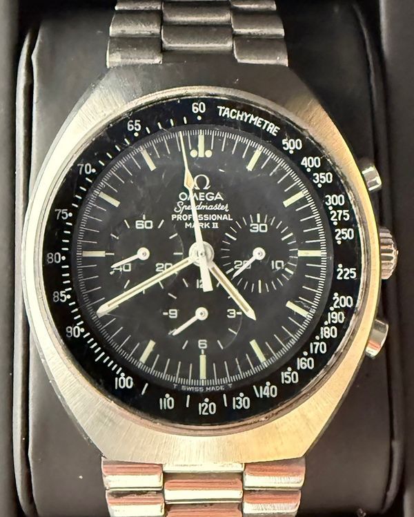 Omega Speedmaster Professional Mark II 42MM Black Dial Steel Bracelet (145.014)