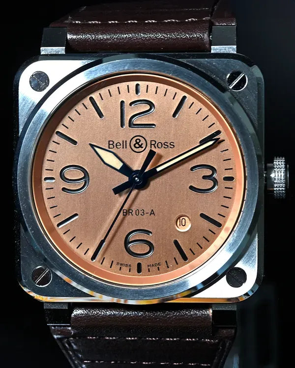 Bell & Ross BR 03 41MM Copper Dial Leather Strap (BR03A-GB-ST/SCA)
