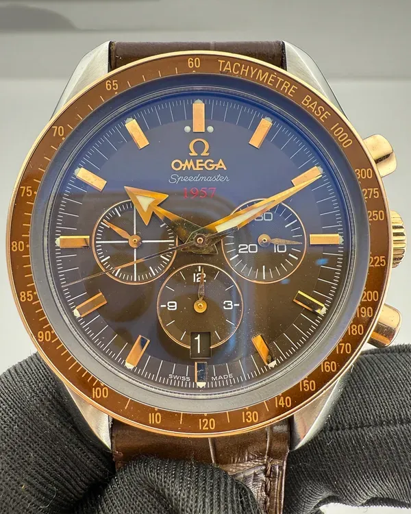 2019 Omega Speedmaster Broad Arrow 42MM Brown Dial Leather Strap (321.93.42.50.13.001)