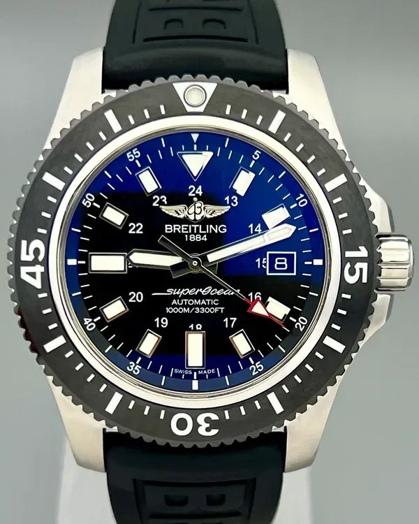 No Reserve - 2019 Breitling Superocean Special 44MM Black Dial Rubber Strap (Y1739310/BF45)