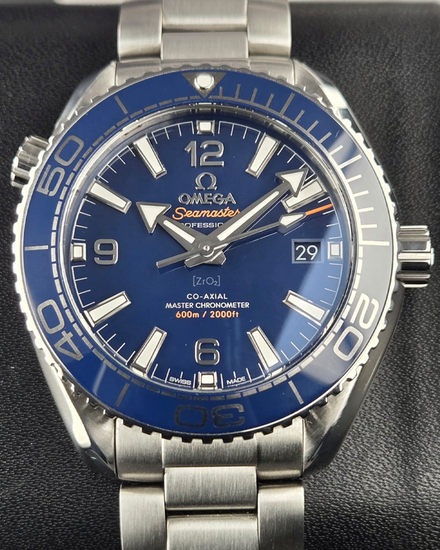 2018 Omega Seamaster Planet Ocean 600M 39.5MM Blue Dial Steel Bracelet (215.33.40.20.03.001)