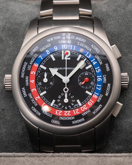 Girard Perregaux World Time Chronograph 43MM Black Dial Titanium Bracelet (4980)