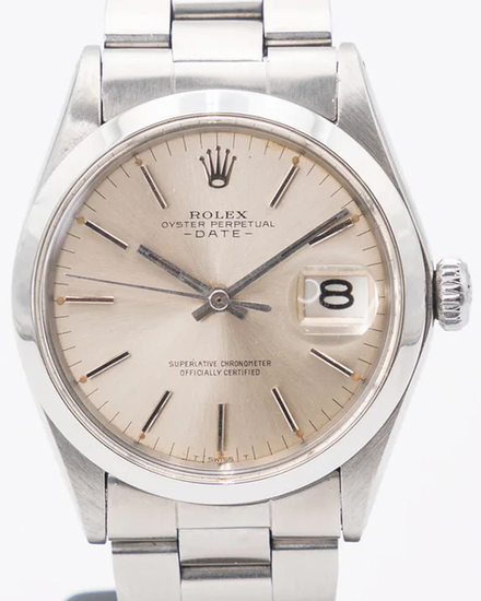 1977 Rolex Oyster Perpetual Date 34MM Silver Dial Oyster Bracelet (1500)