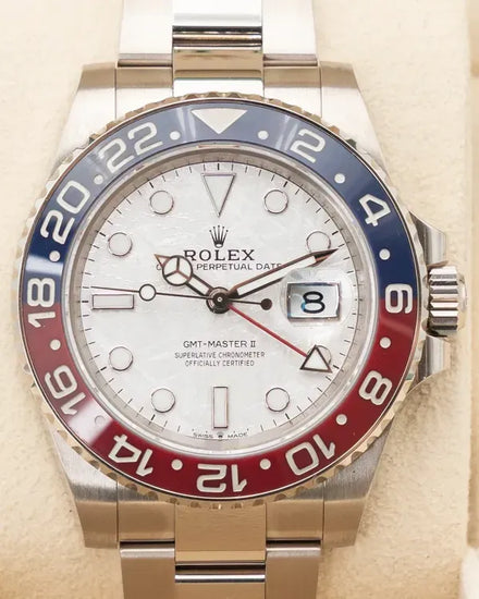 2023 Rolex GMT-Master II "Pepsi" 40MM Meteorite Dial White Gold Oyster Bracelet (126719BLRO)