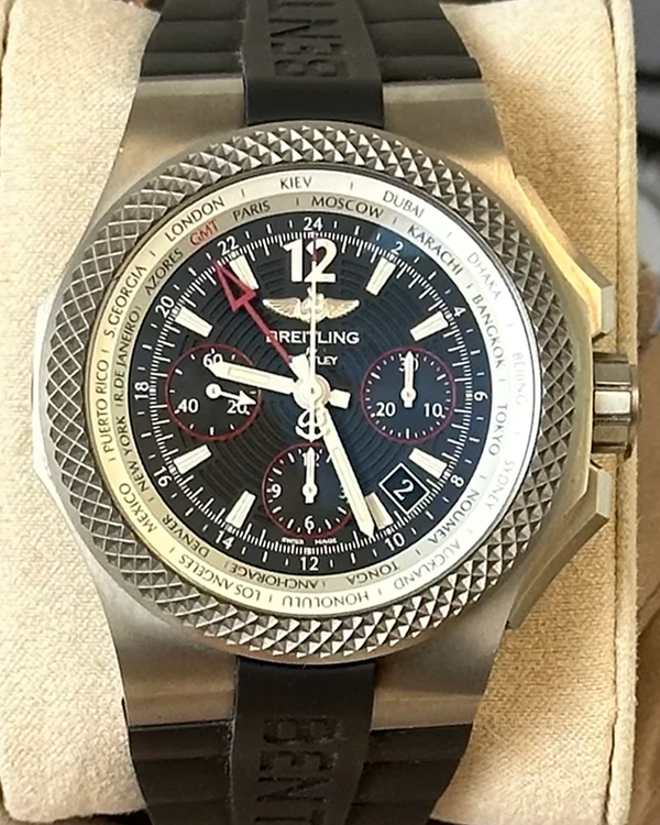 Breitling Bentley GMT 45MM Black Dial Rubber Strap (EB0433)