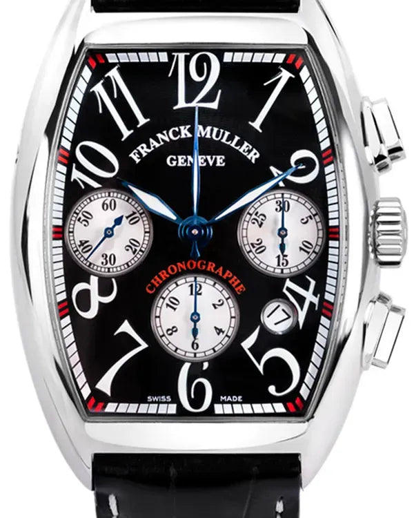 Franck Muller Cintrée Curvex 50MM Black Dial Leather Strap (7880 CC AT)