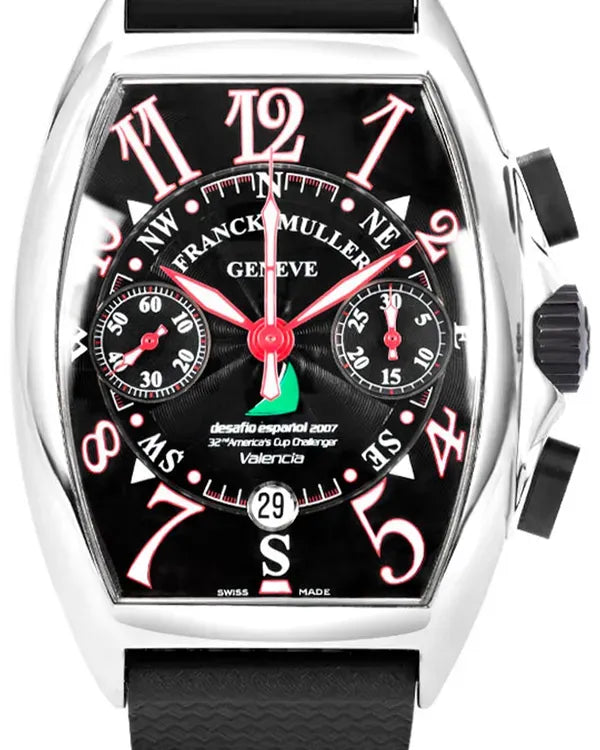 Franck Muller Mariner America's Cup Valencia 55MM Black Dial Rubber Strap (7080 CC AT VAL)