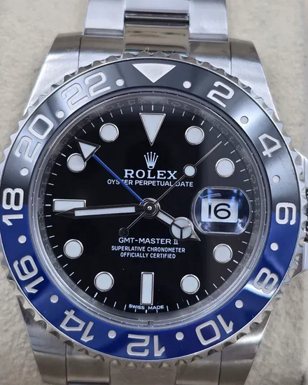 2019 Rolex GMT-Master II "Batman" 40MM Black Dial Oyster Bracelet (116710BLNR)