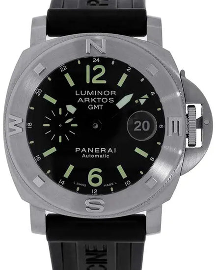 2005 Panerai Luminor Submersible Arktos GMT L.E. 44MM Black Dial Rubber Strap (PAM00186)