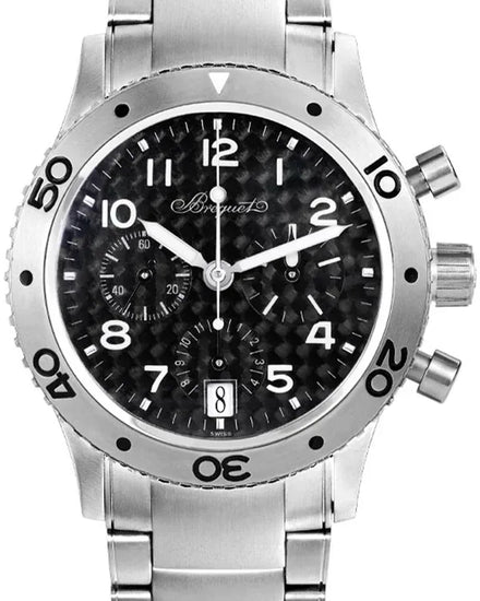 Breguet Type XX 39MM Carbon Fiber Dial Titanium Bracelet (3820TI)