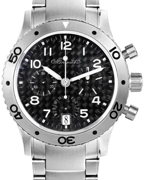 Breguet Type XX 39MM Carbon Fiber Dial Titanium Bracelet (3820TI)